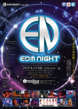 6/13(SAT) EDM NIGHT@Omnibus Sapporo