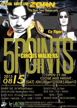 5POINTS × CIRCUS WALKERS　ZORN ”The Down Town” Release party