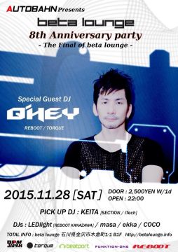 beta lounge 8th Anniversary Party (GUEST DJ : DJ Q'HEY)