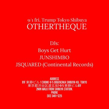 9/1(Fri) OTHERTHEQUE@Trump Tokyo