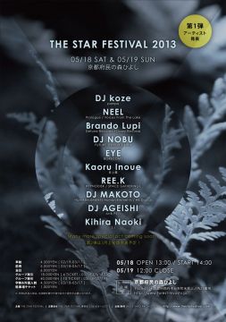 「THE STAR FESTIVAL 2013」第1弾ラインナップにDJ koze、NEEL、DJ NOBU、EYEなどが発表